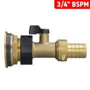 Water Butt Brass Kit 3/4" with Brass Valve + 19mm Barb - Hardware > Plumbing > Plumbing Fittings & Supports > Plumbing Valves Tech Hose & Fittings