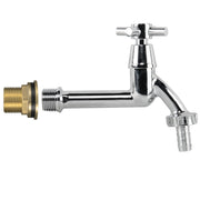 Water Butt Brass Kit 3/4" with Extended Brass Chrome Tap 1/2" Barb - Garden watering