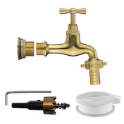 Water Butt Brass Kit 3/4" with 19mm Barbed Polished Brass Tap and Drill Bit - Home & Garden > Lawn & Garden Tech Hose & Fittings