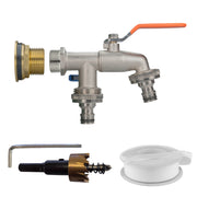 Water Butt Brass Kit 3/4" with Double Quick Connect Tap and Drill Bit - Home & Garden > Lawn & Garden Tech Hose & Fittings