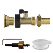 Water Butt Brass Kit 3/4" with Brass Valve + 19mm Barb and Drill Bit - Home & Garden > Lawn & Garden Tech Hose & Fittings