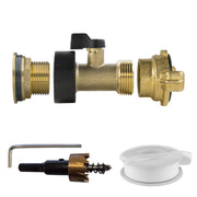 Water Butt Brass Kit 3/4" with Brass Valve + Geka and Drill Bit - Home & Garden > Lawn & Garden Tech Hose & Fittings