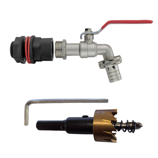 Water Butts Kit 1/2" With Lever Tap and Drill Bit - Home & Garden > Lawn & Garden Tech Hose & Fittings