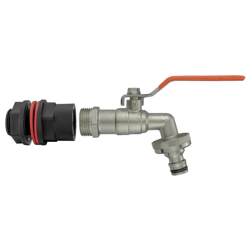Water Butt Kit 1/2" with Quick Connect Lever Tap and Drill Bit - Home & Garden > Lawn & Garden Tech Hose & Fittings