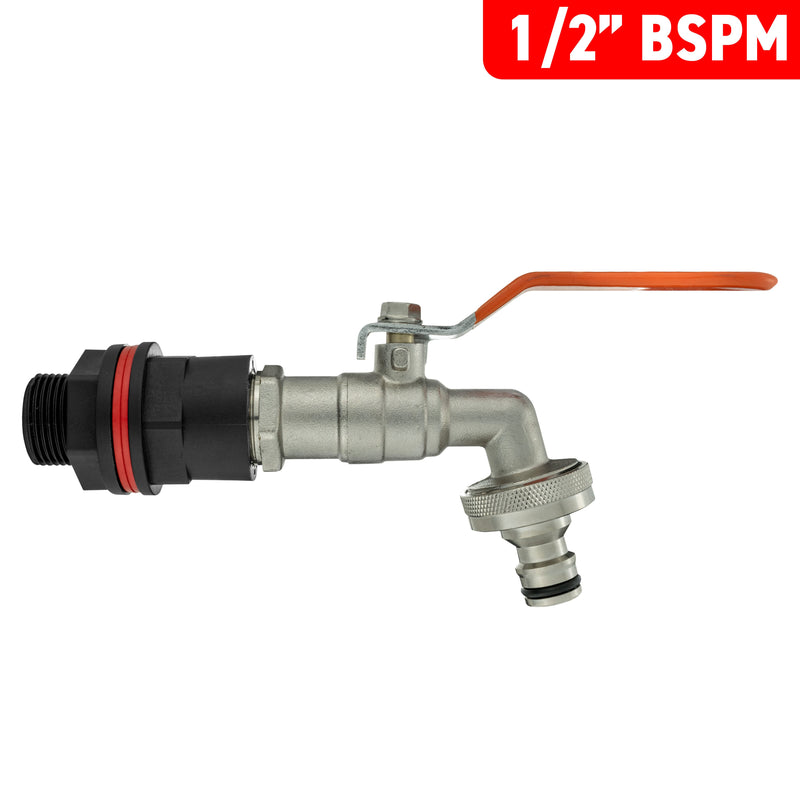 Water Butt Kit 1/2" with Quick Connect Lever Tap - Hardware > Plumbing > Plumbing Fittings & Supports > Plumbing Valves Tech Hose & Fittings