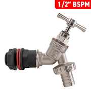 Water Butt Kit 1/2" with Nickel Plated Barbed Tap and Drill Bit - Home & Garden > Lawn & Garden Tech Hose & Fittings