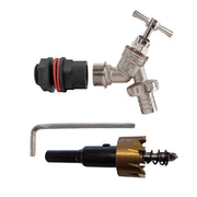 Water Butt Kit 1/2" with Nickel Plated Barbed Tap and Drill Bit - Home & Garden > Lawn & Garden Tech Hose & Fittings