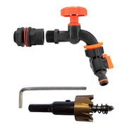 Water Butt Kit 1/2" with Black Dial Tap + Two-Way Splitter and Drill Bit - Home & Garden > Lawn & Garden Tech Hose & Fittings