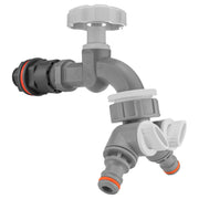 Water Butt Kit 1/2" with Grey Dial Tap + Two-Way Splitter and Drill Bit - Home & Garden > Lawn & Garden Tech Hose & Fittings