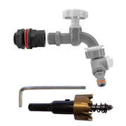 Water Butt Kit 1/2" with Grey Dial Tap + Two-Way Splitter and Drill Bit - Home & Garden > Lawn & Garden Tech Hose & Fittings