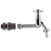 Water Butt Kit 1/2" with Extended Brass Chrome Tap 1/2" Barb - Garden watering