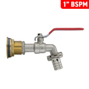 Water Butt Brass Kit 1" with Barbed Lever Tap - Hardware > Plumbing > Plumbing Fittings & Supports > Plumbing Valves Tech Hose & Fittings