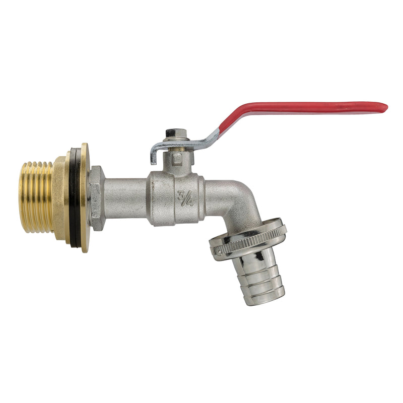 Water Butt Brass Kit 1" with Barbed Lever Tap - Hardware > Plumbing > Plumbing Fittings & Supports > Plumbing Valves Tech Hose & Fittings