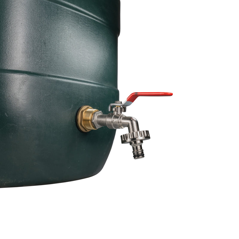 Water Butt Brass Kit 1" with Quick Connect Lever Tap and Drill Bit - Home & Garden > Lawn & Garden Tech Hose & Fittings
