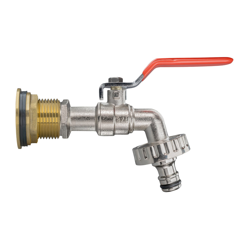 Water Butt Brass Kit 1" with Quick Connect Lever Tap - Hardware > Plumbing > Plumbing Fittings & Supports > Plumbing Valves Tech Hose & Fittings