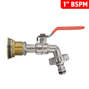 Water Butt Brass Kit 1" with Quick Connect Lever Tap - Hardware > Plumbing > Plumbing Fittings & Supports > Plumbing Valves Tech Hose & Fittings