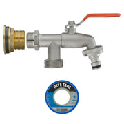 Water Butt Brass Kit 1" with Double Tap - Home & Garden > Lawn & Garden Tech Hose & Fittings