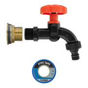 Water Butt Brass Kit 1" with Black Dial Tap - Hardware > Plumbing > Plumbing Fittings & Supports > Plumbing Valves Tech Hose & Fittings