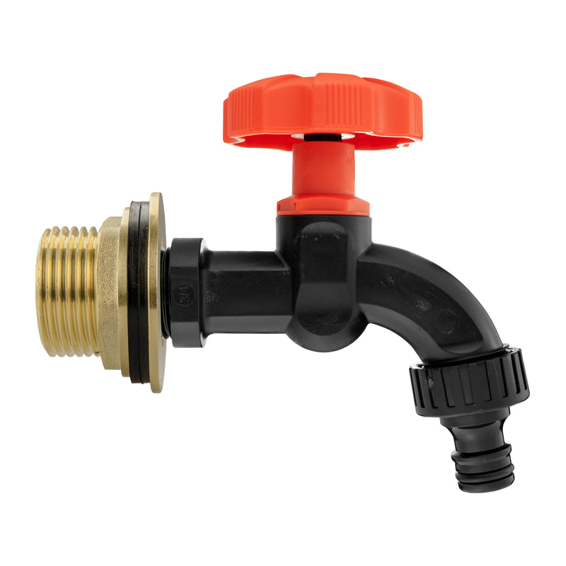 Water Butt Brass Kit 1" with Black Dial Tap - Hardware > Plumbing > Plumbing Fittings & Supports > Plumbing Valves Tech Hose & Fittings