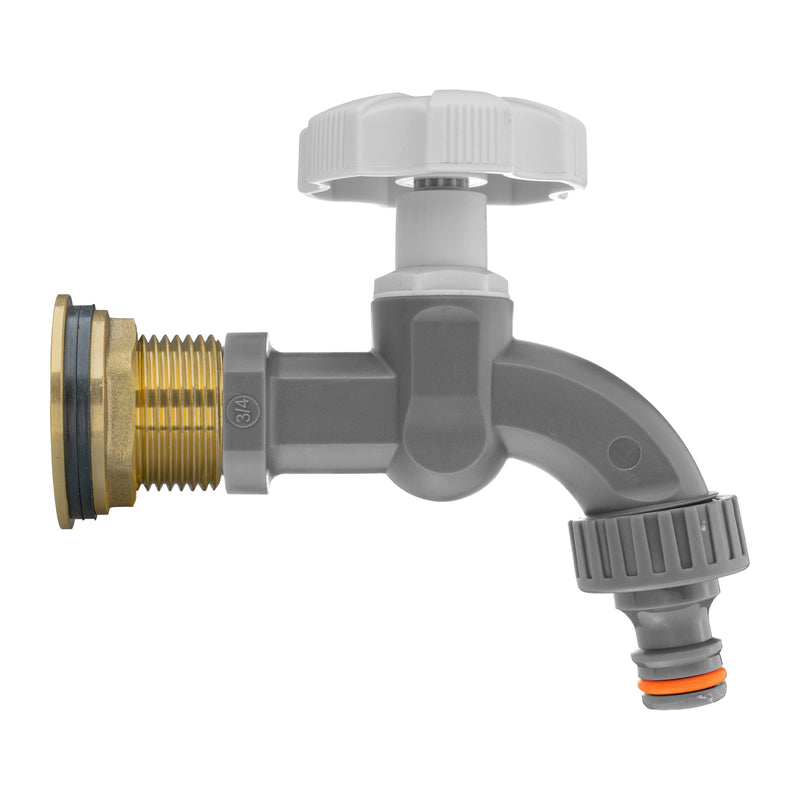Water Butt Brass Kit 1" with Grey Dial Tap - Hardware > Plumbing > Plumbing Fittings & Supports > Plumbing Valves Tech Hose & Fittings