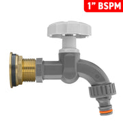 Water Butt Brass Kit 1" with Grey Dial Tap - Hardware > Plumbing > Plumbing Fittings & Supports > Plumbing Valves Tech Hose & Fittings