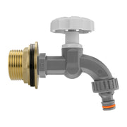 Water Butt Brass Kit 1" with Grey Dial Tap and Drill Bit - Home & Garden > Lawn & Garden Tech Hose & Fittings