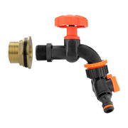 Water Butt Brass Kit 1" with Black Dial Tap + Two-Way Splitter and Drill Bit - Home & Garden > Lawn & Garden Tech Hose & Fittings