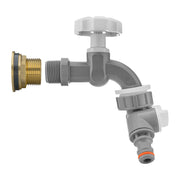 Water Butt Brass Kit 1" with Grey Dial Tap + Two-Way Splitter - Hardware > Plumbing > Plumbing Fittings & Supports > Plumbing Valves Tech Hose & Fittings