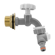 Water Butt Brass Kit 1" with Grey Dial Tap + Two-Way Splitter - Hardware > Plumbing > Plumbing Fittings & Supports > Plumbing Valves Tech Hose & Fittings