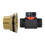 Water Butt Brass Kit 1" with 3/4" BSP In-Line Valve and Drill Bit - Home & Garden > Lawn & Garden Tech Hose & Fittings