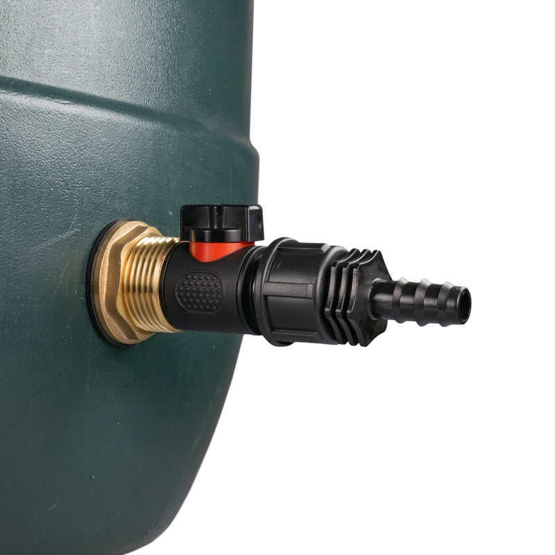 Water Butt Brass Kit 1" with In-Line Valve + 16mm Barb - Hardware > Plumbing > Plumbing Fittings & Supports > Pipe Connectors Tech Hose & Fittings