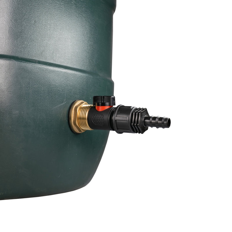 Water Butt Brass Kit 1" with In-Line Valve + 16mm Barb - Hardware > Plumbing > Plumbing Fittings & Supports > Pipe Connectors Tech Hose & Fittings