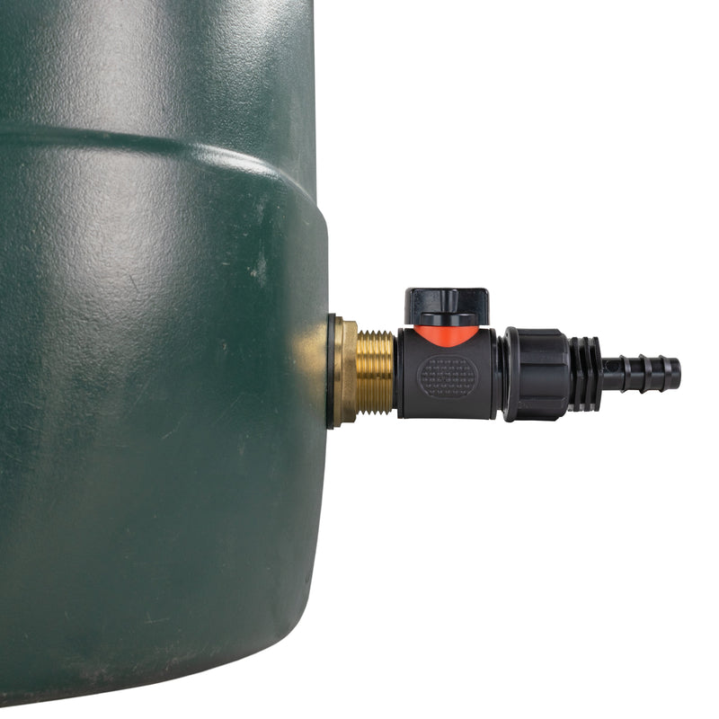 Water Butt Brass Kit 1" with In-Line Valve + 16mm Barb - Hardware > Plumbing > Plumbing Fittings & Supports > Pipe Connectors Tech Hose & Fittings