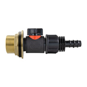 Water Butt Brass Kit 1" with In-Line Valve + 16mm Barb and Drill Bit - Home & Garden > Lawn & Garden Tech Hose & Fittings