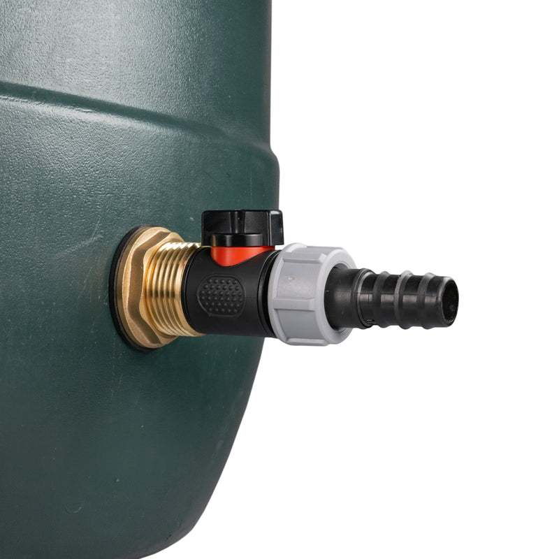 Water Butt Brass Kit 1" with In-Line Valve + 20mm Barb - Hardware > Plumbing > Plumbing Fittings & Supports > Pipe Connectors Tech Hose & Fittings