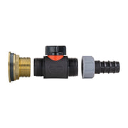 Water Butt Brass Kit 1" with In-Line Valve + 20mm Barb and Drill Bit - Home & Garden > Lawn & Garden Tech Hose & Fittings