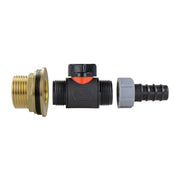 Water Butt Brass Kit 1" with In-Line Valve + 20mm Barb and Drill Bit - Home & Garden > Lawn & Garden Tech Hose & Fittings