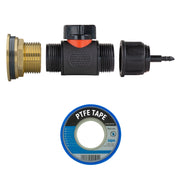 Water Butt Brass Kit 1" with In-Line Valve + 4mm Barb - Hardware > Plumbing > Plumbing Fittings & Supports > Pipe Connectors Tech Hose & Fittings