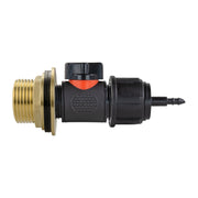 Water Butt Brass Kit 1" with In-Line Valve + 4mm Barb - Hardware > Plumbing > Plumbing Fittings & Supports > Pipe Connectors Tech Hose & Fittings