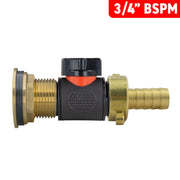 Water Butt Brass Kit 1" with In-Line Valve + 1/2" Brass Barb and Drill Bit - Home & Garden > Lawn & Garden Tech Hose & Fittings