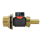 Water Butt Brass Kit 1" with In-Line Valve + 1/2" Brass Barb and Drill Bit - Home & Garden > Lawn & Garden Tech Hose & Fittings