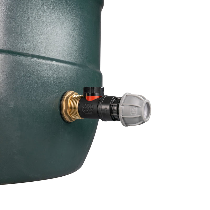 Water Butt Brass Kit 1" with In-Line Valve + 20mm MDPE - Hardware > Plumbing > Plumbing Fittings & Supports > Pipe Connectors Tech Hose & Fittings