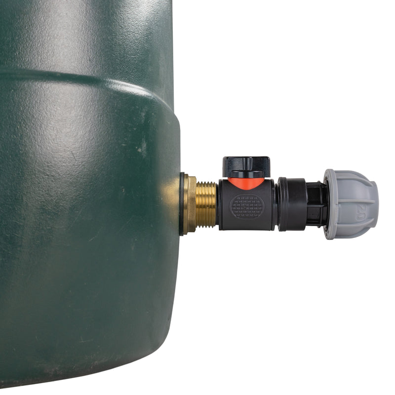 Water Butt Brass Kit 1" with In-Line Valve + 20mm MDPE - Hardware > Plumbing > Plumbing Fittings & Supports > Pipe Connectors Tech Hose & Fittings