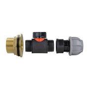 Water Butt Brass Kit 1" with In-Line Valve + 20mm MDPE - Hardware > Plumbing > Plumbing Fittings & Supports > Pipe Connectors Tech Hose & Fittings