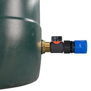 Water Butt Brass Kit 1" with In-Line Valve + Female Quick Connector Blue and Drill Bit - Home & Garden > Lawn & Garden Tech Hose & Fittings