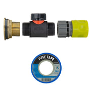 Water Butt Brass Kit 1" with In-Line Valve + Female Quick Connector Lime and Drill Bit - Home & Garden > Lawn & Garden Tech Hose & Fittings