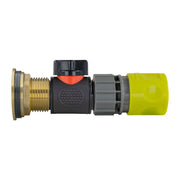 Water Butt Brass Kit 1" with In-Line Valve + Female Quick Connector Lime - Hardware > Plumbing > Plumbing Fittings & Supports > Plumbing Valves Tech Hose & Fittings
