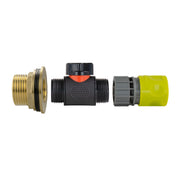 Water Butt Brass Kit 1" with In-Line Valve + Female Quick Connector Lime and Drill Bit - Home & Garden > Lawn & Garden Tech Hose & Fittings