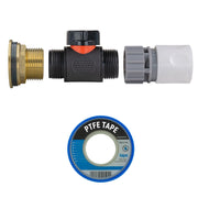 Water Butt Brass Kit 1" with In-Line Valve + Female Quick Connector WL - Hardware > Plumbing > Plumbing Fittings & Supports > Plumbing Valves Tech Hose & Fittings