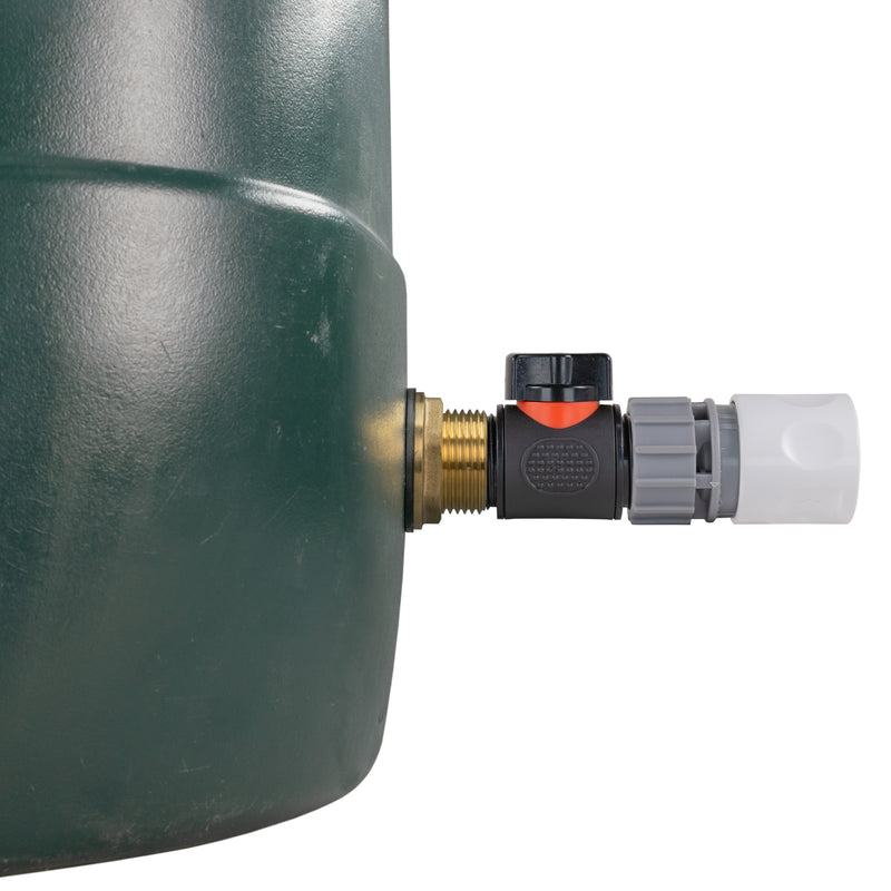 Water Butt Brass Kit 1" with In-Line Valve + Female Quick Connector WL - Hardware > Plumbing > Plumbing Fittings & Supports > Plumbing Valves Tech Hose & Fittings